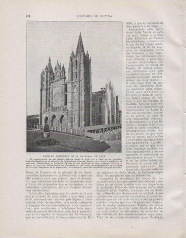 LAMINA V33755: Fachada de la Catedral de Leon