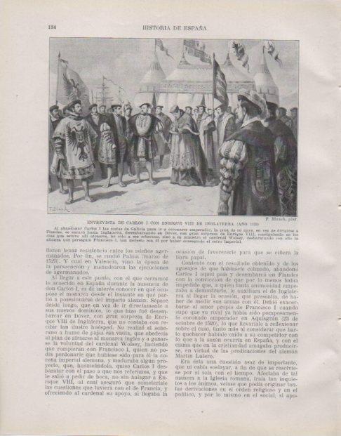 LAMINA V33757: Entreista de Carlos I con Enrique VIII de Inglaterra por F. Blanch