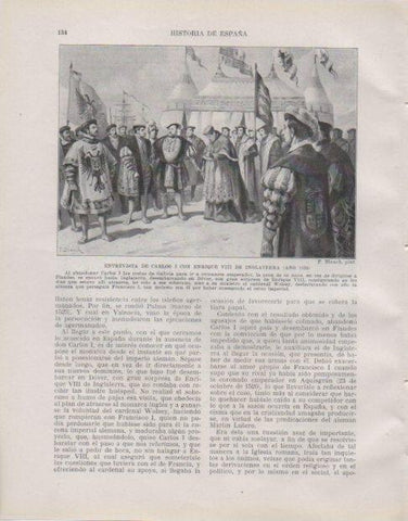 LAMINA V33757: Entreista de Carlos I con Enrique VIII de Inglaterra por F. Blanch