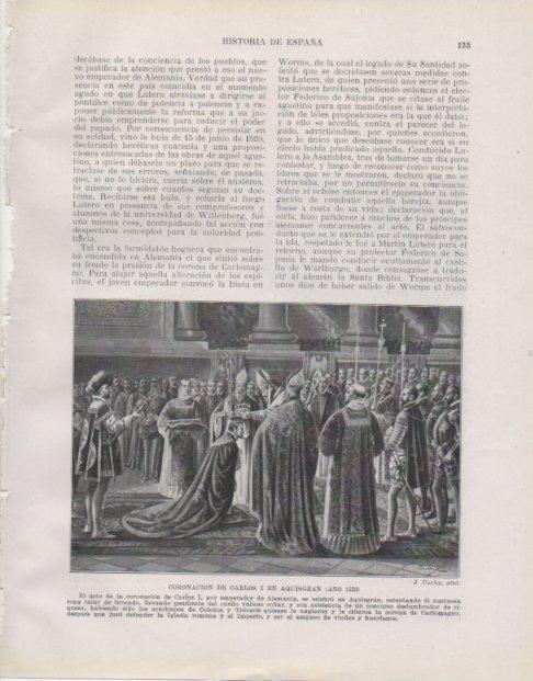 LAMINA V33758: Coronacion de Carlos I en Aquisgran por J. Cuchy