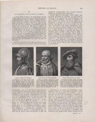 LAMINA V33769: Vasco Nuñez de Balboa, Fernando de Magallanes y Juan Sebastian Elcano