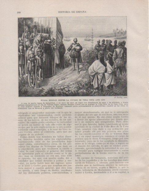 LAMINA V33771: Funda Hernan Cortes la ciudad de Veracruz por J. Cuchy