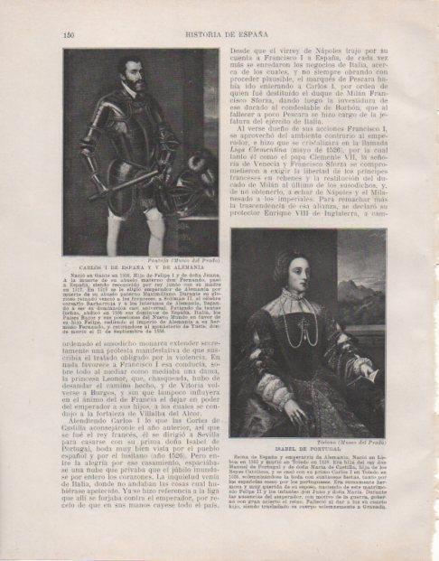 LAMINA V33763: Carlos I de España y V de Alemania e Isabel de Portugal