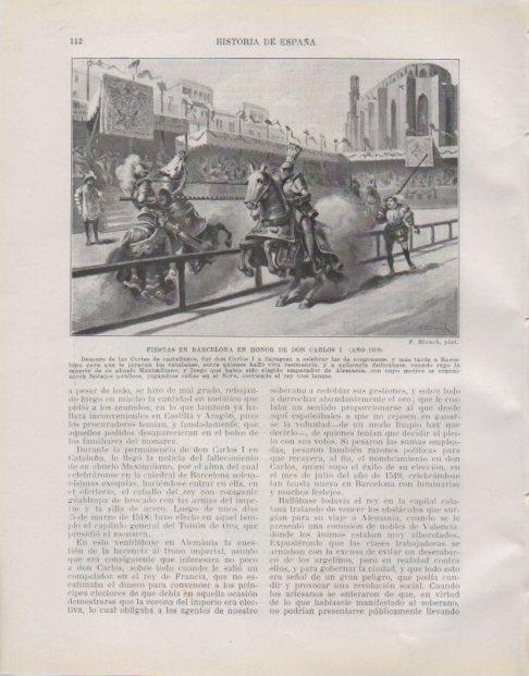 LAMINA V33749: Fiestas en Barcelona en honor de Don Carlos I por F. Blanch