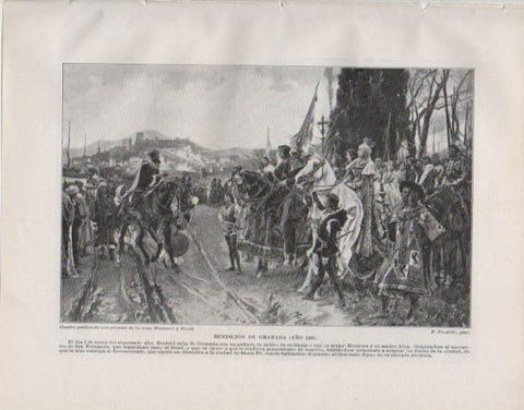 LAMINA V33735: Rendicion de Granada por F. Pradilla