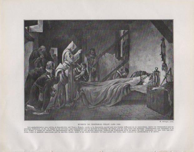 LAMINA V33741: Muerte de Cristobal Colon por F. Ortega