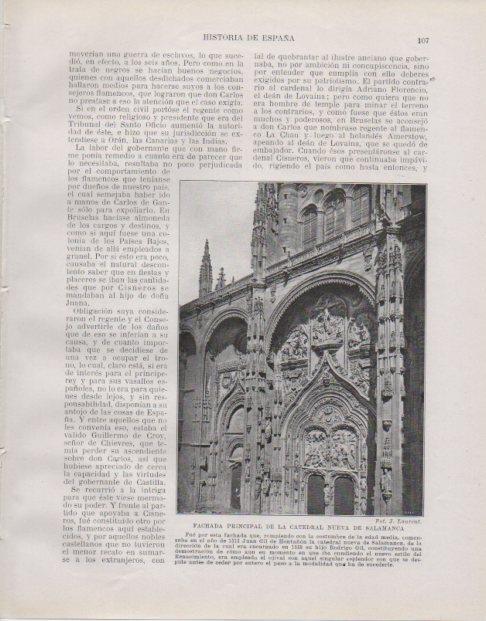 LAMINA V33748: Fachada de la Catedral Nueva de Salamanca