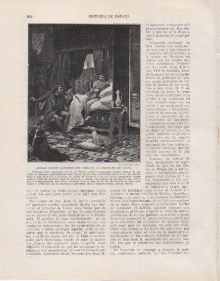LAMINA V33679: Ausias March leyendo sus poesias al Principe de Viana por J. Cebrian