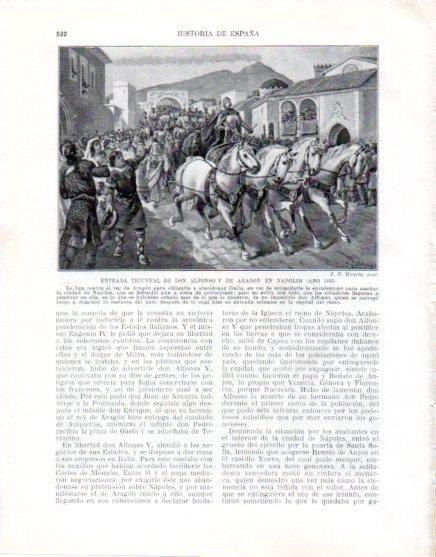 LAMINA V33677: Entrada triunfal de Don Alfonso V de Aragon en Napoles por J. G. Mencia