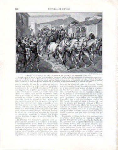 LAMINA V33677: Entrada triunfal de Don Alfonso V de Aragon en Napoles por J. G. Mencia