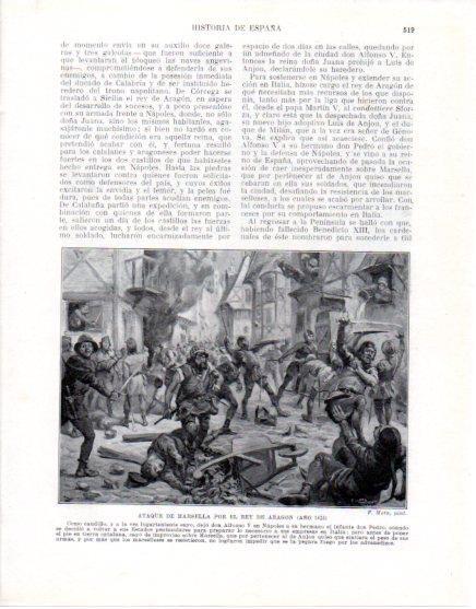 LAMINA V33676: Ataque de Marsella por el Rey de Aragon por F. Mota