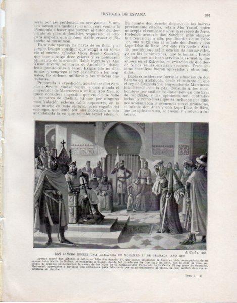 LAMINA V33610: Don Sancho recibe una embajada de Mohamed II de Granada por J. Cuchy