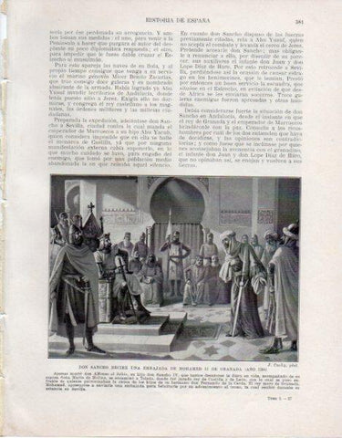 LAMINA V33610: Don Sancho recibe una embajada de Mohamed II de Granada por J. Cuchy