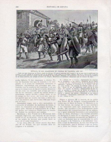 LAMINA V33612: Entrada de los aragoneses en tierras de Valencia por J. G. Mencia