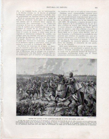 LAMINA V33615: Roger de Lauria y sus almogavares en el sitio de Gaeta por F. Mota
