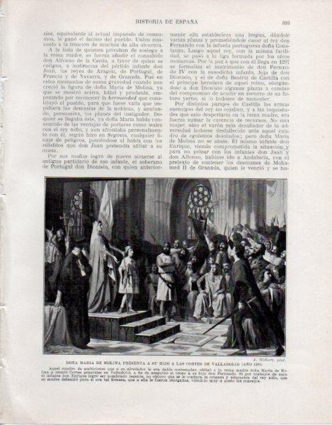 LAMINA V33616: Doña Maria de Molina presenta a su hijo a las Cortes de Valladolid por A. Gisbert