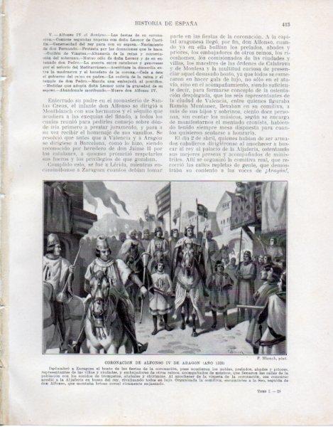 LAMINA V33625: Coronacion de Alfonso IV de Aragon por F. Blanch