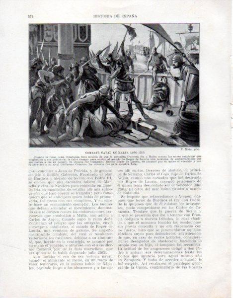 LAMINA V33582: Combate naval en Malta por F. Mota