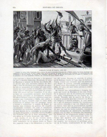 LAMINA V33582: Combate naval en Malta por F. Mota