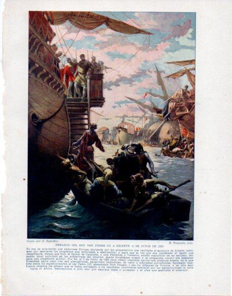 LAMINA V33587: Embarci del rey Don Pedro III a Oriente por R. Tusquets
