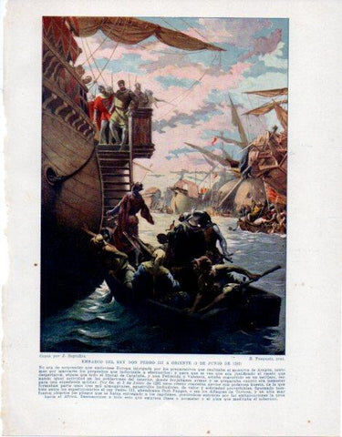 LAMINA V33587: Embarci del rey Don Pedro III a Oriente por R. Tusquets