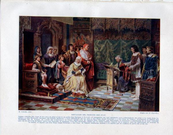 LAMINA V33598: Educacion del principe Don Juan copia por J. Segrelles