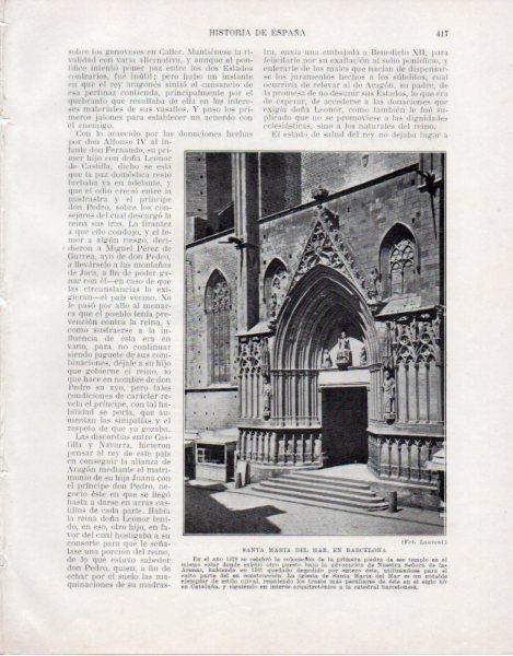LAMINA V33627: Vista de Santa Maria del Mar en Barcelona