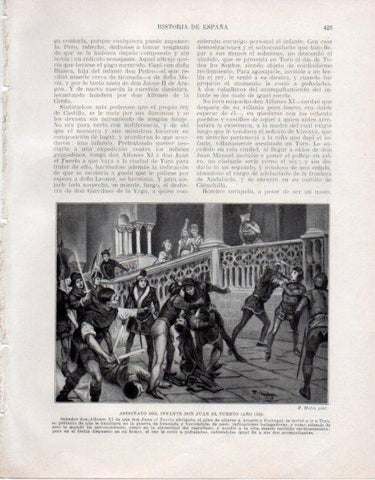 LAMINA V33630: Asesinato del Infante Don Juan El Tuerto por F. Mota