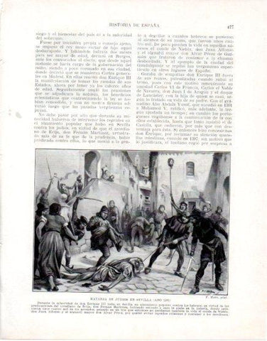 LAMINA V33656: Matanza de judios en Sevilla por F. Mota