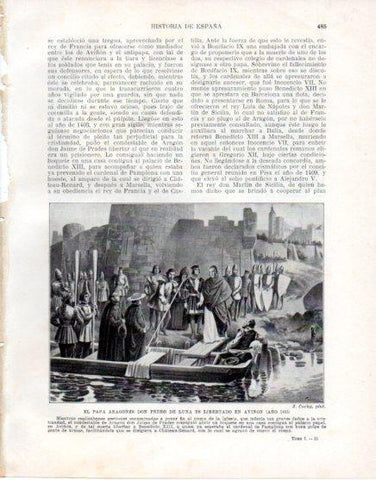 LAMINA V33660: El Papa Don Pedro de Luna es libertado en Aviñon por J. Cuchy