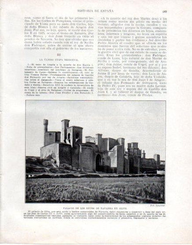 LAMINA V33662: Vista del Palacio de los Reyes de Navarra en Olite 