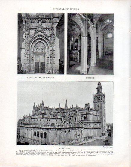LAMINA V33664: Puerta interior y la Giralda, Catedral de Sevilla