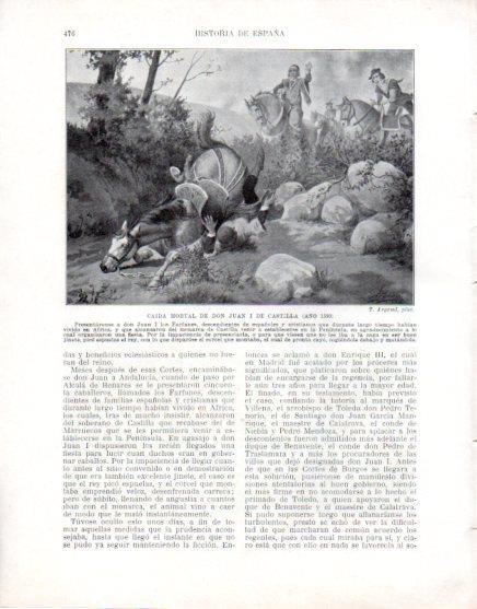 LAMINA V33655: Caida mortal de Don Juan I de Castilla por T. Argemi