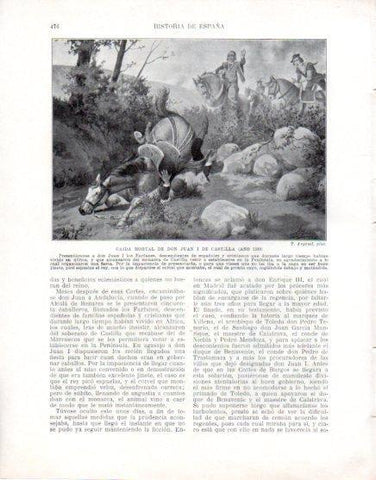 LAMINA V33655: Caida mortal de Don Juan I de Castilla por T. Argemi