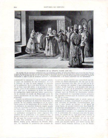 LAMINA V33673: Nacimiento de la Infanta Isabel por F. Blanch