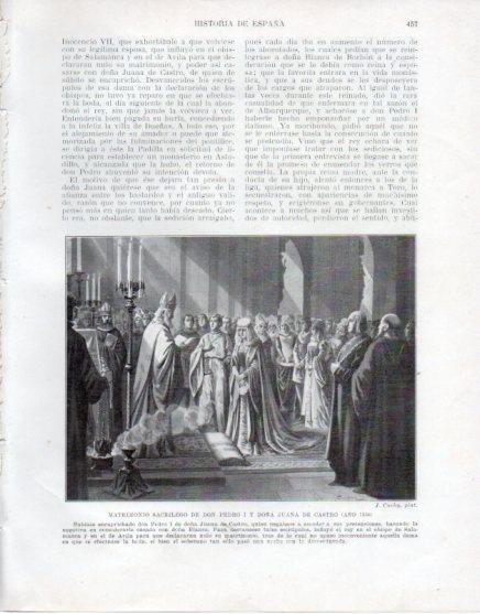 LAMINA V33646: Matrimonio de Don Pedro I y Doña Juana de Castro por J. Cuchy