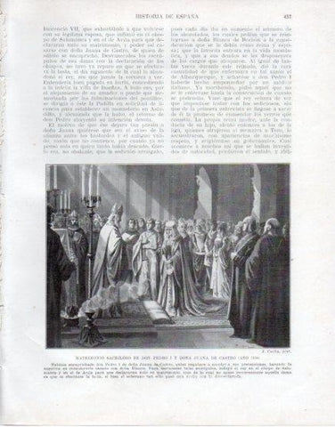 LAMINA V33646: Matrimonio de Don Pedro I y Doña Juana de Castro por J. Cuchy