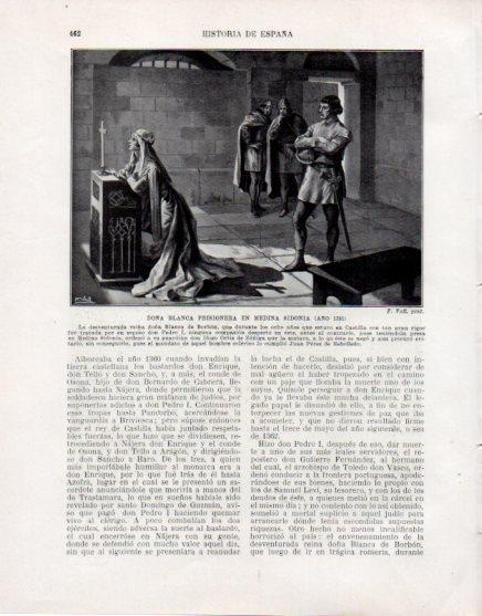 LAMINA V33648: Doña Blanca prisionera en Medina Sidonia por F. Vall