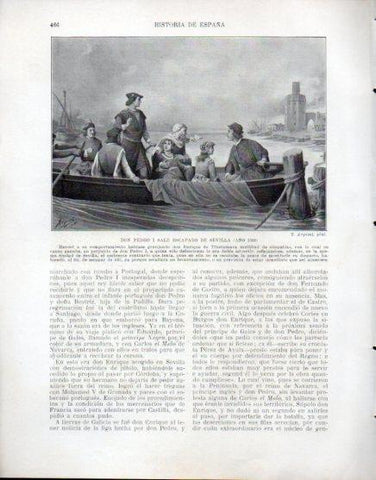 LAMINA V33650: Don Pedro I sale escapado de Sevilla por T. Argemi