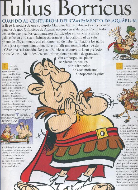 Poster-Ficha Asterix: Quien es quien: Tulius Borricus, centurion romano