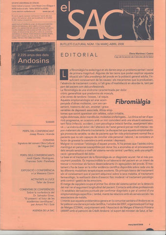 El Sac (Societat Andorrana de Ciències). Butlletí cultural num 136, març-abril 2008