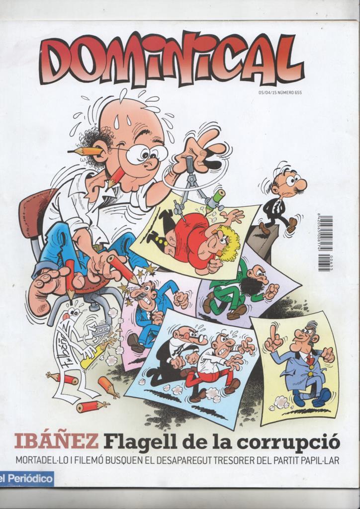 Revista Dominical num 655, 05/04/15 - Entrevista a Francisco Ibáñez y las dos primeras páginas del tebeo "El tresorer d'Ibañez"