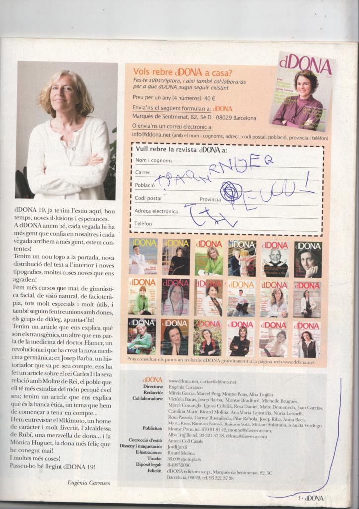 dDONA num 19, estiu 2010. La revista de la dona - Entrevista a Mónica Huguet