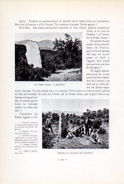 LAMINA V34676: La Pedra dreta a Agullana i Menhir de Massanet de Cabrenys