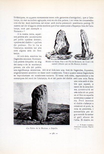 LAMINA V34677: Menhir de Santa Pau i La Pedra de la Murtra a Espolla
