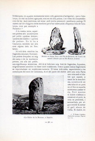 LAMINA V34677: Menhir de Santa Pau i La Pedra de la Murtra a Espolla