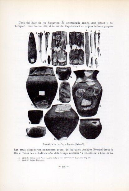 LAMINA V34685: Troballes de la Cova Fonda (Salamo)