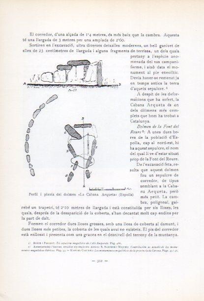 LAMINA V34665: Perfil i planta del dolmen La Cabana Arqueta, Espolla