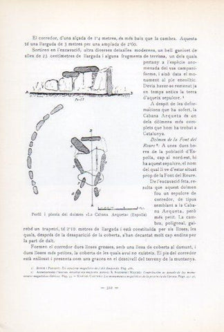 LAMINA V34665: Perfil i planta del dolmen La Cabana Arqueta, Espolla