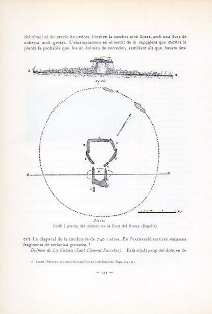LAMINA V34664: Perfil i planta del dolmen de la Font del Roure, Espolla